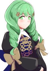 Rule 34 | 1girl, absurdres, closed mouth, fire emblem, fire emblem: three houses, flayn (fire emblem), garreg mach monastery uniform, green eyes, green hair, hair ornament, hairclip, highres, looking at viewer, nintendo, solo, swept bangs, to (tototo tk), upper body