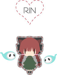 1girl alice4127 animal_ears cat_ears cat_girl chibi female_focus kaenbyou_rin solo takanashi_hiyori touhou