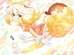 Rule 34 | 2girls, animal ears, blonde hair, blush, bow, bowtie, brown eyes, commentary request, common raccoon (kemono friends), elbow gloves, fennec (kemono friends), fox ears, fox girl, fox tail, fur trim, gloves, hakoneko (marisa19899200), highres, kemono friends, loafers, looking at viewer, multiple girls, pink sweater, puffy short sleeves, puffy sleeves, shoes, short hair, short sleeves, sweater, tail, thighhighs, white footwear, white fur, yellow gloves, yellow legwear, yellow neckwear, zettai ryouiki