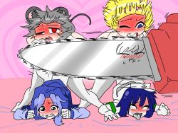Rule 34 | 4girls, ahegao, alice margatroid, animal ears, animated, animated gif, blonde hair, blue eyes, blue hair, chainsaw, cookie (touhou), flour (cookie), grey hair, hairband, ichigo (cookie), kumoi ichirin, meow25meow, milk (cookie), mouse ears, mouse tail, multiple girls, murasa minamitsu, nazrin, nyon (cookie), open mouth, red eyes, rolling eyes, tagme, tail, tongue, tongue out, touhou, what
