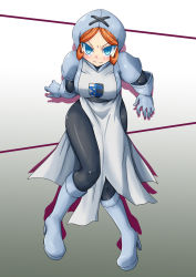 Rule 34 | 10s, 1girl, aldith (pokemon), angry, blue eyes, boots, breasts, creatures (company), game freak, gloves, large breasts, looking at viewer, nintendo, orange hair, pokemon, pokemon bw, shirogane (cufsser), team plasma