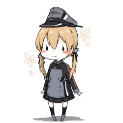 Rule 34 | 1girl, anchor hair ornament, black skirt, blonde hair, blush stickers, chibi, chimaki., cross, full body, gloves, hair ornament, hat, iron cross, kantai collection, low twintails, microskirt, military, military hat, military uniform, peaked cap, pleated skirt, prinz eugen (kancolle), simple background, skirt, smile, solo, standing, twintails, uniform, white background, | |