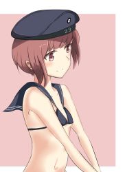 Rule 34 | 1girl, blush, breasts, hat, highres, kantai collection, military hat, navel, red eyes, red hair, small breasts, smile, solo, z3 max schultz (kancolle)