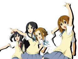Rule 34 | 4girls, akiyama mio, hirasawa yui, k-on!, multiple girls, nakano azusa, school uniform, tainaka ritsu, pointing