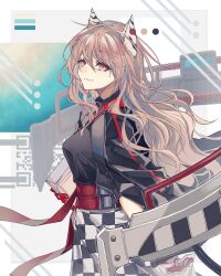 Rule 34 | 1girl, animal ears, black jacket, black shirt, checkered clothes, checkered skirt, cowboy shot, from side, girls&#039; frontline, girls&#039; frontline neural cloud, gloves, highres, jacket, long hair, looking at viewer, looking to the side, official alternate costume, open clothes, open jacket, persicaria (mocha chorus) (neural cloud), persicaria (neural cloud), pink eyes, pink hair, rabb horn, red gloves, shirt, skirt, smile, solo