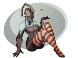 Rule 34 | 1girl, artist request, female focus, full body, heart, humanoid robot, nyx (warframe), robot, solo, source request, tagme, thick thighs, thighhighs, thighs, warframe