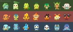 Rule 34 | 00s, 10s, 1990s (style), animated, animated gif, beak, bird, bruno moraes, bulbasaur, cat, charmander, chespin, chikorita, chimchar, creatures (company), crocodile, crocodilian, cyndaquil, dragon, fangs, fennekin, fire, fox, froakie, frog, game freak, gecko, gen 1 pokemon, gen 2 pokemon, gen 3 pokemon, gen 4 pokemon, gen 5 pokemon, gen 6 pokemon, gen 7 pokemon, hedgehog, litten, monkey, mudkip, nintendo, no humans, oshawott, owl, penguin, pig, piplup, pixel art, pokemon, pokemon (creature), pokemon bw, pokemon dppt, pokemon gsc, pokemon rgby, pokemon rse, pokemon sm, pokemon xy, popplio, retro artstyle, rowlet, seal (animal), snivy, squirtle, starter pokemon trio, tail, tepig, torchic, totodile, treecko, turtle, turtwig, wings