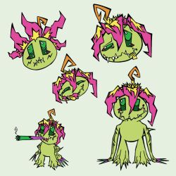 Rule 34 | digimon, digimon (creature), flower, meme, monster girl, palmon, petals, plant girl, sharp teeth, teeth