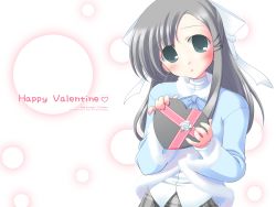 Rule 34 | 1girl, gift, happy valentine, highres, holding, holding gift, kiryu naoto, original, solo, valentine, wallpaper