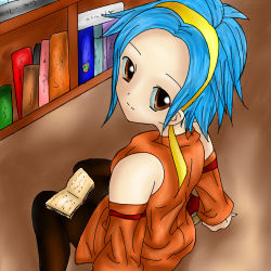 Rule 34 | blue hair, book, fairy tail, levy mcgarden, lowres, pantyhose