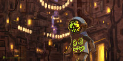 Rule 34 | 1other, artist name, building, cocolors, dated, glowing, katou oswaldo, lantern, solo, standing