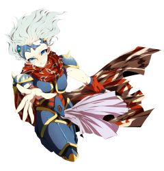 Rule 34 | 1990s (style), 1boy, armor, blue eyes, blue hair, ceodore harvey, final fantasy, final fantasy iv, final fantasy iv: the after years, male focus, matching hair/eyes, scarf, simple background, solo, tosis, white background