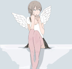 Rule 34 | angel wings, short hair, skirt, tagme, thighhighs, uki, uki atsuya, wings