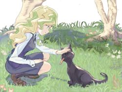Rule 34 | 10s, animal, black cat, cat, diana cavendish, food, little witch academia, headpat, trigger (company)