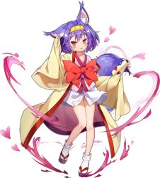 Rule 34 | 1girl, animal ear fluff, animal ears, ark order, artist request, blush stickers, bow, fox ears, gun, hair intakes, hairband, haori, hatsuse izuna, heart, holding, holding gun, holding weapon, jacket, japanese clothes, kimono, no game no life, official art, pink eyes, pink kimono, purple hair, red bow, red sash, sandals, sash, shirt, short hair, sidelocks, sleeves past fingers, sleeves past wrists, socks, solo, tabi, tachi-e, transparent background, weapon, white shirt, white socks, wide sleeves, yellow hairband, yellow jacket