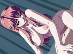 Rule 34 | 1girl, animated, animated gif, blush, breasts, censored, girl on top, houtani yukitoshi, long hair, lowres, nipples, nude, pink hair, qvga, reversible, sex, vaginal, yoshimori misaki
