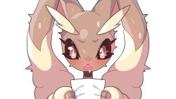 Rule 34 | + +, 1girl, animal nose, black choker, black sclera, blush, body fur, brown fur, buck teeth, choker, colored sclera, creatures (company), drooling, drunkoak, female focus, furry, furry female, game freak, gen 4 pokemon, hands up, highres, holding, holding paper, looking down, lopunny, nintendo, open mouth, paper, pokemon, pokemon (creature), portrait, rabbit ears, rabbit girl, reading, red eyes, saliva, simple background, solo, straight-on, sweat, teeth, transparent background, two-tone fur, wavy mouth, wide-eyed, yellow fur