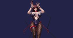 Rule 34 | 1girl, 3d, absurdres, action taimanin, animal ears, black leotard, blush, grabbing another&#039;s breast, breasts, cleavage, covered navel, curvy, detached collar, fake animal ears, grabbing, highleg, highleg leotard, highres, huge breasts, leotard, lilith-soft, looking at viewer, mizuki shiranui, official alternate costume, one eye closed, pantyhose, playboy bunny, rabbit ears, rabbit pose, screencap, smile, solo, taimanin (series), taimanin yukikaze, thong leotard, wink