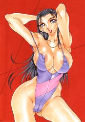 Rule 34 | azuki kurenai, black hair, breasts, highres, huge breasts, long hair, swimsuit