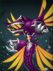 Rule 34 | blue eyes, claws, digimon, digimon (creature), red eyes, solo, tyrantkabuterimon, wings