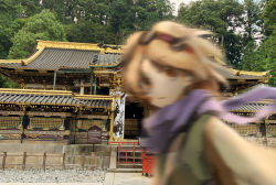 Rule 34 | 1other, androgynous, blurry, closed mouth, commentary request, green vest, hairband, hemo (hemoroda), japanese clothes, len&#039;en, long sleeves, motion blur, orange eyes, orange hair, photo (object), purple scarf, red hairband, scarf, shirt, short hair, solo, vest, yellow shirt, zuifeng tenkai