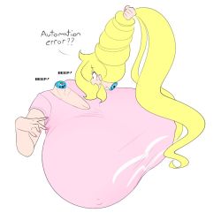 Rule 34 | 1girl, blonde hair, breasts, cassie (theycallhimcake), dullahan, covered erect nipples, gigantic breasts, headless, long hair, original, pink nails, robot, shirt, solo, theycallhimcake, tight shirt