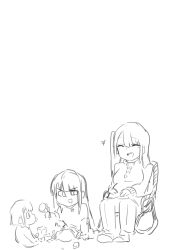Rule 34 | 2poet, 3girls, :d, ^ ^, baby, chair, closed eyes, girls&#039; frontline, greyscale, monochrome, mother and daughter, multiple girls, open mouth, pregnant, rocking chair, simple background, sitting, smile, wa2000 (girls&#039; frontline), wariza, white background
