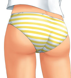 Rule 34 | 1girl, ass, bad id, bad pixiv id, bottomless, close-up, kagamine rin, no pants, panties, regdic, solo, striped clothes, striped panties, underwear, vocaloid