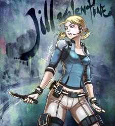 Rule 34 | 1girl, blonde hair, breasts, cleavage, highres, jill valentine, resident evil, resident evil 5, short hair, solo