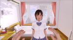 Rule 34 | 1girl, 3d, animated, bed, bedroom, blush, closed eyes, grabbing, grabbing another&#039;s breast, lips, ponytail, school uniform, tagme, under table, video, vr kanojo, wooden floor