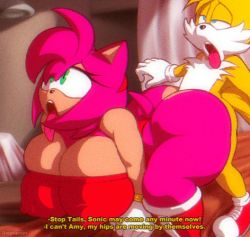 Rule 34 | 1boy, 1girl, ahegao, amy rose, angelauxes, animated, animated gif, ass, ass shake, blue eyes, boots, breasts, cheating (relationship), clothed female nude male, covered erect nipples, cum, cum in pussy, doggystyle, fox, furry, gloves, green eyes, headband, hedgehog, hetero, huge ass, huge breasts, implied sex, knee boots, long eyelashes, netorare, nipples, nude, one-piece swimsuit, open mouth, pink fur, sega, sex, sex from behind, shoes, size difference, sonic (series), swimsuit, tail, tails (sonic), thick thighs, thighs, tongue, tongue out, yellow fur