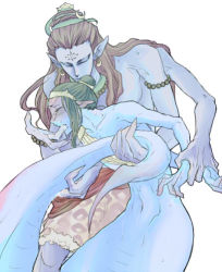 Rule 34 | 2boys, abs, atlus, blue skin, blush, colored skin, earrings, fingering, holding another&#039;s wrist, jewelry, male focus, monster boy, multiple boys, muscular, naga (shin megami tensei), pointy ears, saliva, shin megami tensei, shiva (shin megami tensei), snake, tagme, tail, yaoi