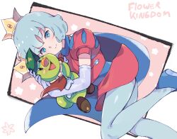 Rule 34 | 2boys, :d, androgynous, aqua eyes, blue footwear, bob cut, cape, caterpillar, crown, dutch angle, elbow gloves, flower, fq75017, gloves, holding, hug, jewelry, looking at viewer, male focus, mario (series), multiple boys, necklace, nintendo, open mouth, pantyhose, prince florian, prince haru, red tunic, short hair, simple background, smile, super mario bros.: peach-hime kyushutsu dai sakusen!, super mario bros. wonder, trap, tunic, white gloves
