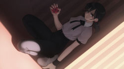 Rule 34 | &gt;:), 1girl, aconitea, bad id, bad pixiv id, ball, black hair, black ribbon, brown eyes, buttons, closed mouth, collared shirt, copyright request, curtains, day, dress shirt, dutch angle, full body, hair ribbon, high-waist pants, highres, holding, holding ball, indoors, low twintails, marinette dupain-cheng, miraculous ladybug, pants, polka dot, puffy short sleeves, puffy sleeves, red ribbon, ribbon, serious, shadow, shirt, shoes, short hair, short sleeves, skin tight, solo, spread legs, squatting, sunlight, sweatband, twintails, v-shaped eyebrows, white footwear, white shirt