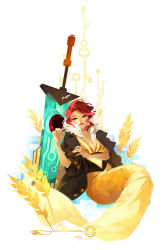 Rule 34 | 1girl, highres, lips, red (transistor), red hair, solo, sword, the transistor, transistor (game), weapon, zetallis