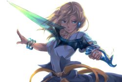 Rule 34 | 00s, 1boy, bad id, bad pixiv id, blonde hair, blue eyes, long hair, male focus, peony ix, shiro (reptil), simple background, solo, sword, tales of (series), tales of the abyss, weapon, white background