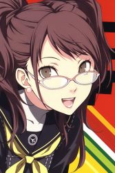 Rule 34 | 1girl, :d, glasses, kujikawa rise, looking at viewer, lowres, persona, persona 4, portrait, smile, solo, tagme