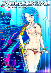 Rule 34 | 1girl, :p, blue background, blue eyes, blue hair, blue nails, blush, breasts, cyborg, exoskeleton, eyeshadow, fingernails, highres, long hair, looking at viewer, makeup, mechanical arms, mechanical hands, mechanical legs, mechanical parts, medium breasts, milesa (neptor kriegor), nail polish, neptor kriegor, nipples, open mouth, original, panties, patreon, patreon username, pubic tattoo, red panties, red pupils, self-upload, shiny skin, single mechanical arm, solo focus, stomach muscles, tagme, tattoo, teeth, thighs, tongue, tongue out, tribal tattoo, underwear, very long hair, watermark