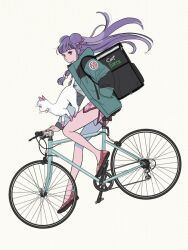 1girl bicycle double_bun hair_bun long_hair purple_hair ranma_1/2 shampoo_(cat) shampoo_(ranma_1/2) sidelocks