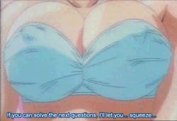 Rule 34 | 1990s (style), 1girl, animated, animated gif, bikini, bouncing breasts, breasts, covered erect nipples, iketeru futari, large breasts, lowres, non-web source, retro artstyle, solo, swimsuit, umemiya yuki