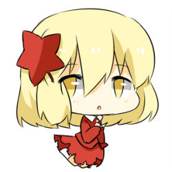 Rule 34 | 1girl, aki shizuha, bad id, bad pixiv id, blonde hair, chibi, dress, hair ornament, jumping, katori (quietude), katorinuko, leaf, leaf hair ornament, looking at viewer, lowres, maple leaf, open mouth, red dress, short hair, simple background, touhou, white background, yellow eyes