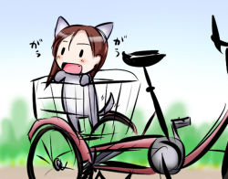 Rule 34 | animal ears, blush, chibi, furry, minna-dietlinde wilcke, strike witches, tail, tricycle, wolf ears, world witches series
