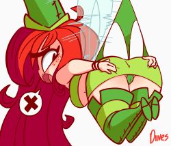 Rule 34 | 1girl, animated, animated gif, ass, ass grab, betilla, diives, fairy, freckles, highres, huge ass, looking at viewer, looking back, panties, rayman, rayman origins, red hair, thick thighs, thighs, underwear, wedgie, white panties, wings