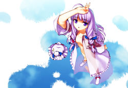 Rule 34 | 1girl, breasts, female focus, full body, hat, highres, long hair, no bra, no panties, open clothes, open robe, patchouli knowledge, purple eyes, purple hair, robe, solo, standing, tianjin cat, touhou