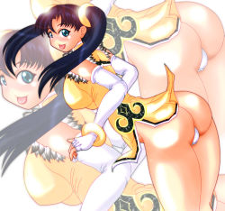 Rule 34 | 1girl, :p, ass, bangle, bare legs, bent over, black hair, bracelet, breasts, china dress, chinese clothes, dress, elbow gloves, fat mons, fingerless gloves, from behind, gloves, green eyes, jewelry, large breasts, ling xiaoyu, long hair, namco, panties, ruirui weiwei, solo, tekken, tekken 3, tekken 4, tekken 5 (dark resurrection), tekken tag tournament, tekken tag tournament 2, thong, tongue, tongue out, twintails, underwear, white gloves, xiao rui rui, zoom layer