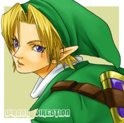 Rule 34 | 1boy, blonde hair, blue eyes, link, lowres, male focus, nintendo, pointy ears, solo, the legend of zelda, wrong direction
