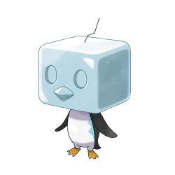 Rule 34 | absurdres, animal focus, artist request, bird, blank eyes, blue eyes, creatures (company), eiscue, eiscue (ice), full body, game freak, gen 8 pokemon, highres, ice, ice cube, nintendo, no humans, official art, penguin, pokemon, pokemon (creature), pokemon swsh, simple background, solo, standing, transparent background