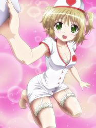 Rule 34 | absurdres, anime screenshot, garter straps, green eyes, highres, kurabu katsuyo, nurse, r-15 (series), screencap, tagme
