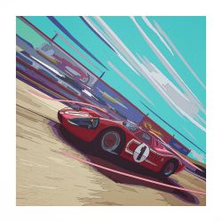 Rule 34 | border, car, cloud, dora (dr3032), ford, ford gt, from side, highres, motion lines, motor vehicle, no humans, original, race vehicle, racecar, sky, solo, sports car, vehicle focus, white border