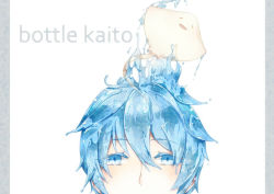 Rule 34 | 1boy, bad id, bad pixiv id, bottle kaito, expressionless, hair between eyes, kaito (vocaloid), liquid hair, looking at viewer, male focus, simple background, solo, stingray, upper body, vocaloid, water, white background, yuttan